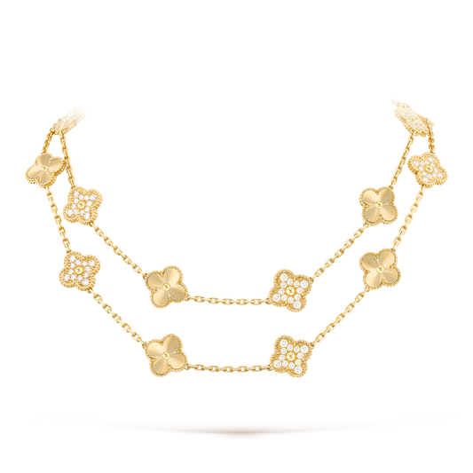 [Revel Jewelry]CLOVER 20 MOTIFS LASER DIAMOND NECKLACE