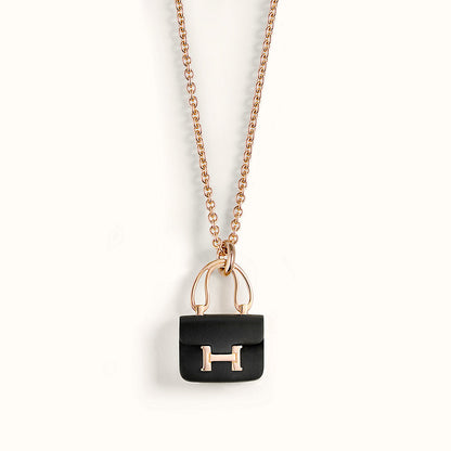 [Revel Jewelry]CONSTANCE BLACK PEDANT PINK GOLD NECKLACE