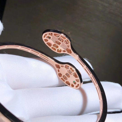 [Revel]SERPENTI BRACELET PINK GOLD MALACHITE DIAMOND DOUBLE SNAKE