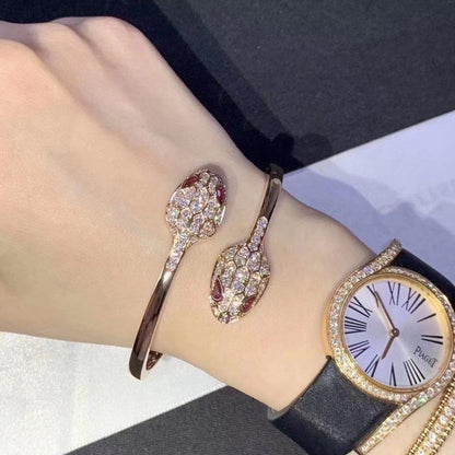 [Revel]SERPENTI BRACELET PINK GOLD DIAMOND DOUBLE SNAKE