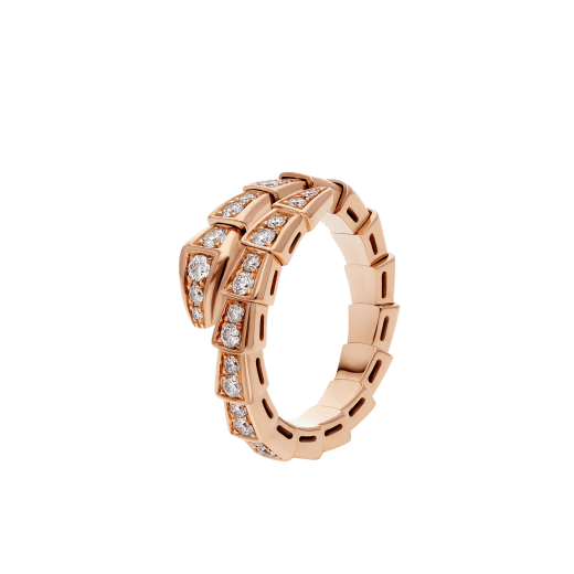 [Revel]SERPENTI RING PINK GOLD DIAMOND PAVED 4MM