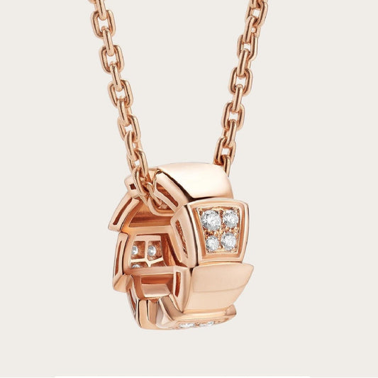[Revel]SERPENTI PEDANT DIAMOND PINK GOLD NECKLACE