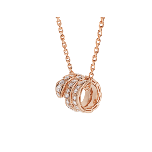 [Revel]SERPENTI PINK GOLD NECKLACE DOUBLE RING DIAMOND
