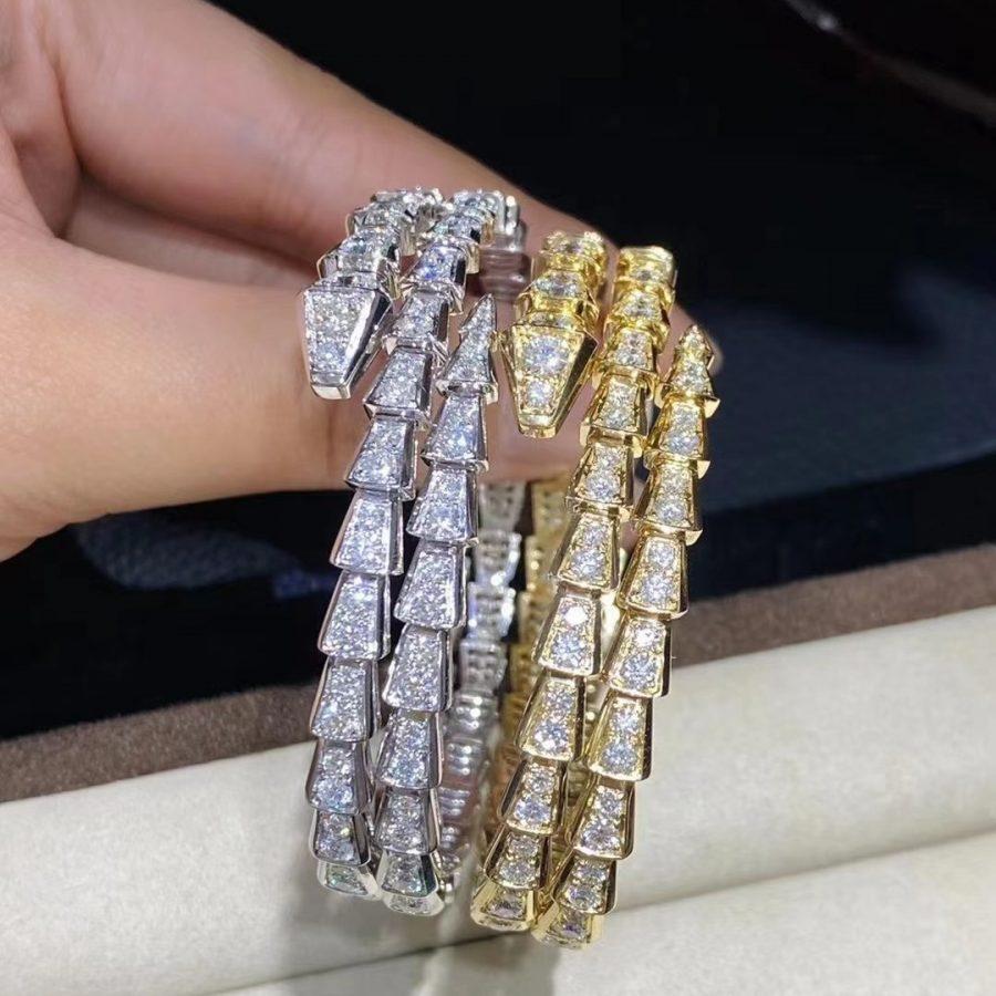 [Revel]SERPENTI BRACELET GOLD DIAMOND DOUBLE ROW