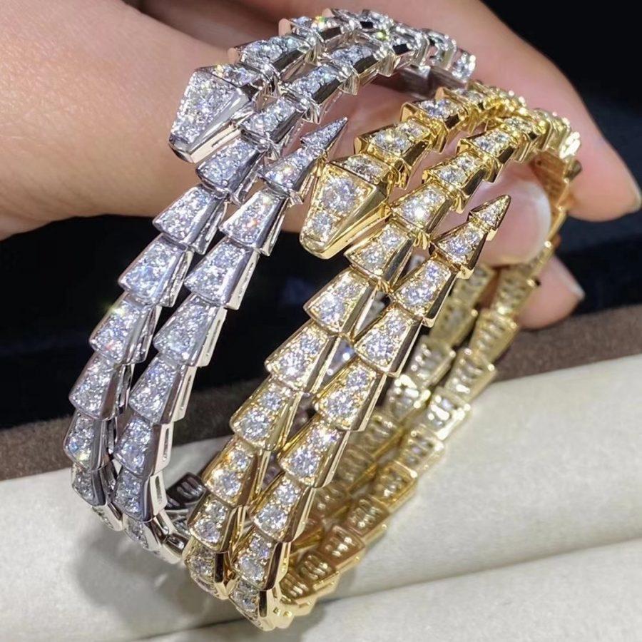 [Revel]SERPENTI BRACELET GOLD DIAMOND DOUBLE ROW