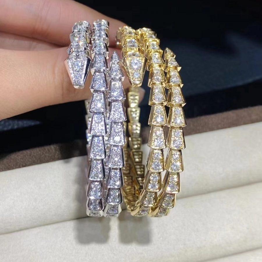 [Revel]SERPENTI BRACELET GOLD DIAMOND DOUBLE ROW