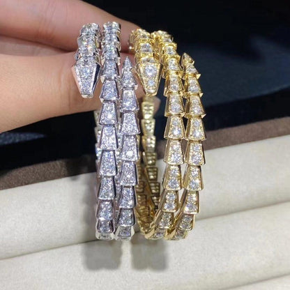 [Revel]SERPENTI BRACELET GOLD DIAMOND DOUBLE ROW