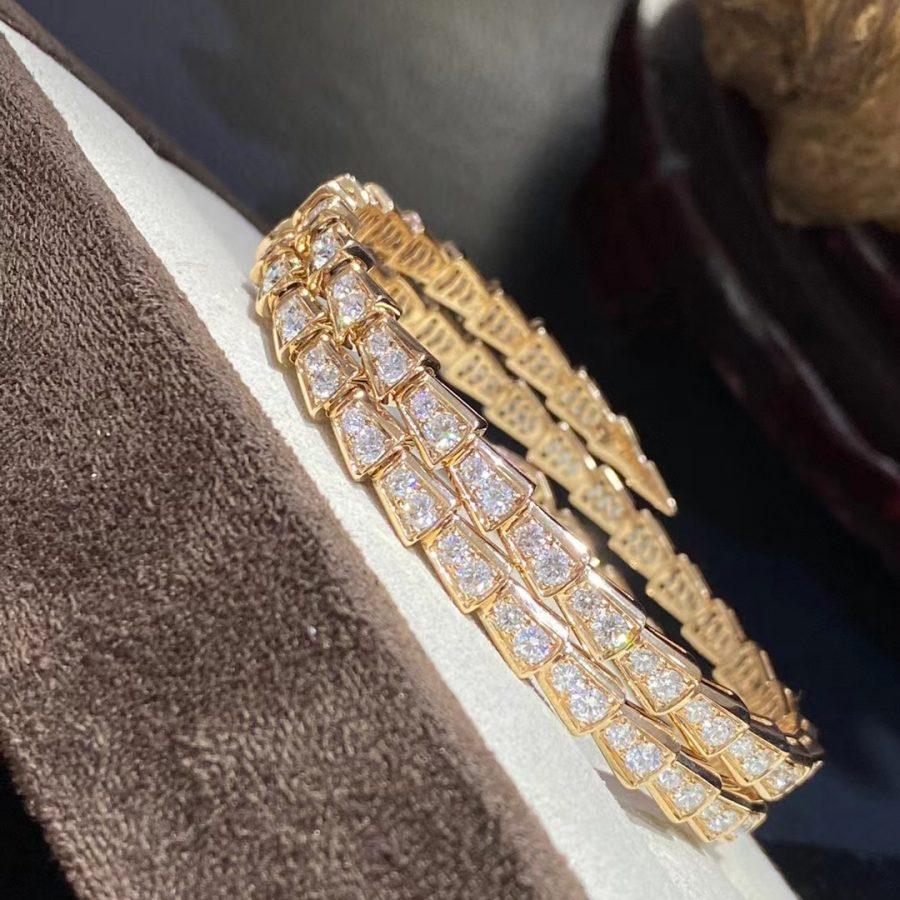 [Revel]SERPENTI BRACELET GOLD DIAMOND DOUBLE ROW