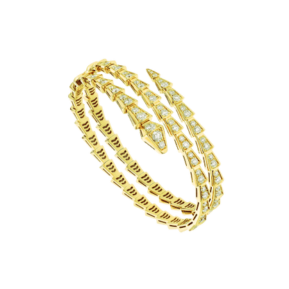 [Revel]SERPENTI BRACELET GOLD DIAMOND DOUBLE ROW