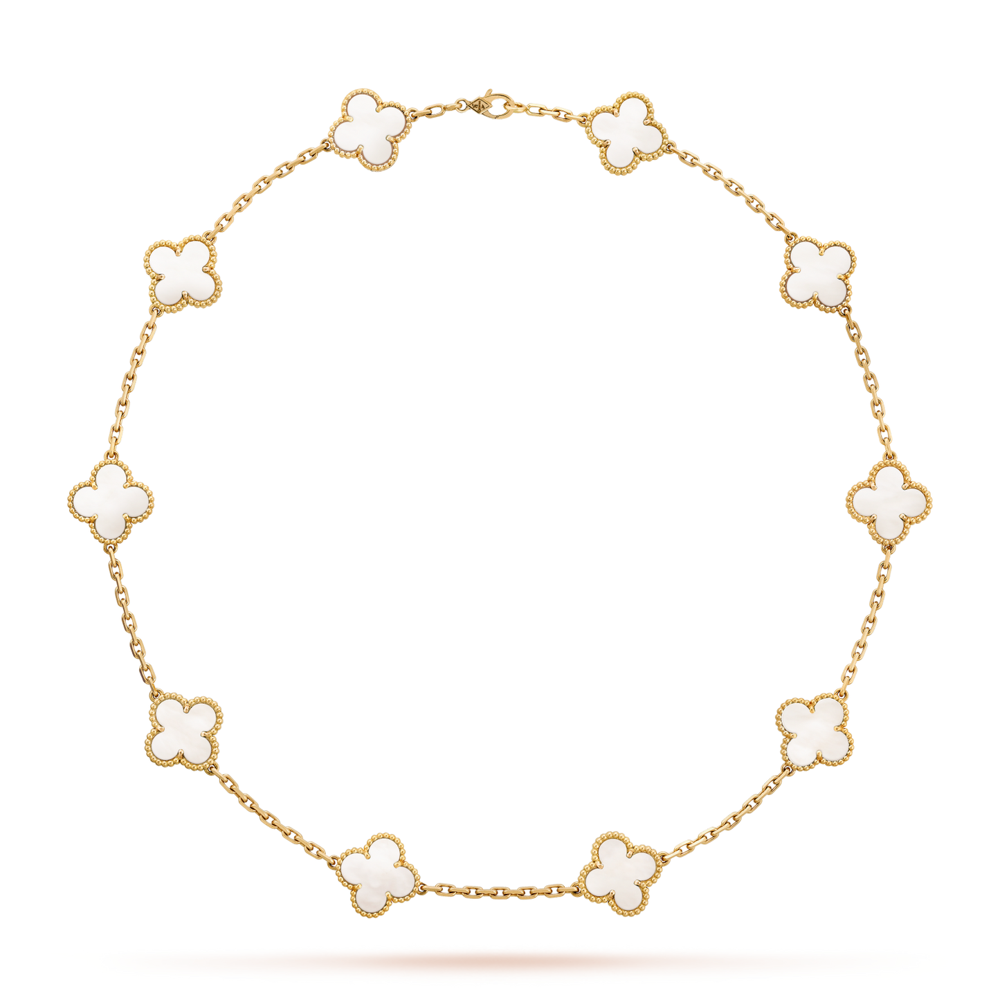 [Revel Jewelry]CLOVER 10 MOTIFS WHITE MOTHER OF PEARL NECKLACE