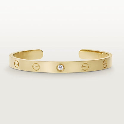 [Revel Jewelry]LOVE BRACELET 6.1MM 1 DIAMOND OPEN CUFF