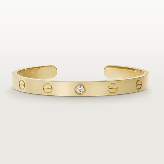 [Revel Jewelry]LOVE BRACELET 6.1MM 1 DIAMOND OPEN CUFF