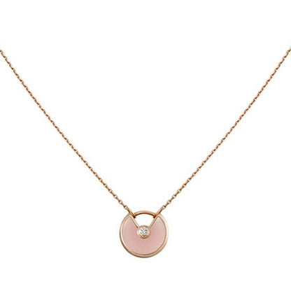 [Revel Jewelry]AMULETTE ROSE GOLD ROSA PERLMUTT HALSKETTE