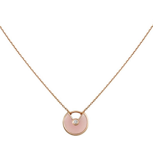 [Revel Jewelry]AMULETTE ROSE GOLD ROSA PERLMUTT HALSKETTE