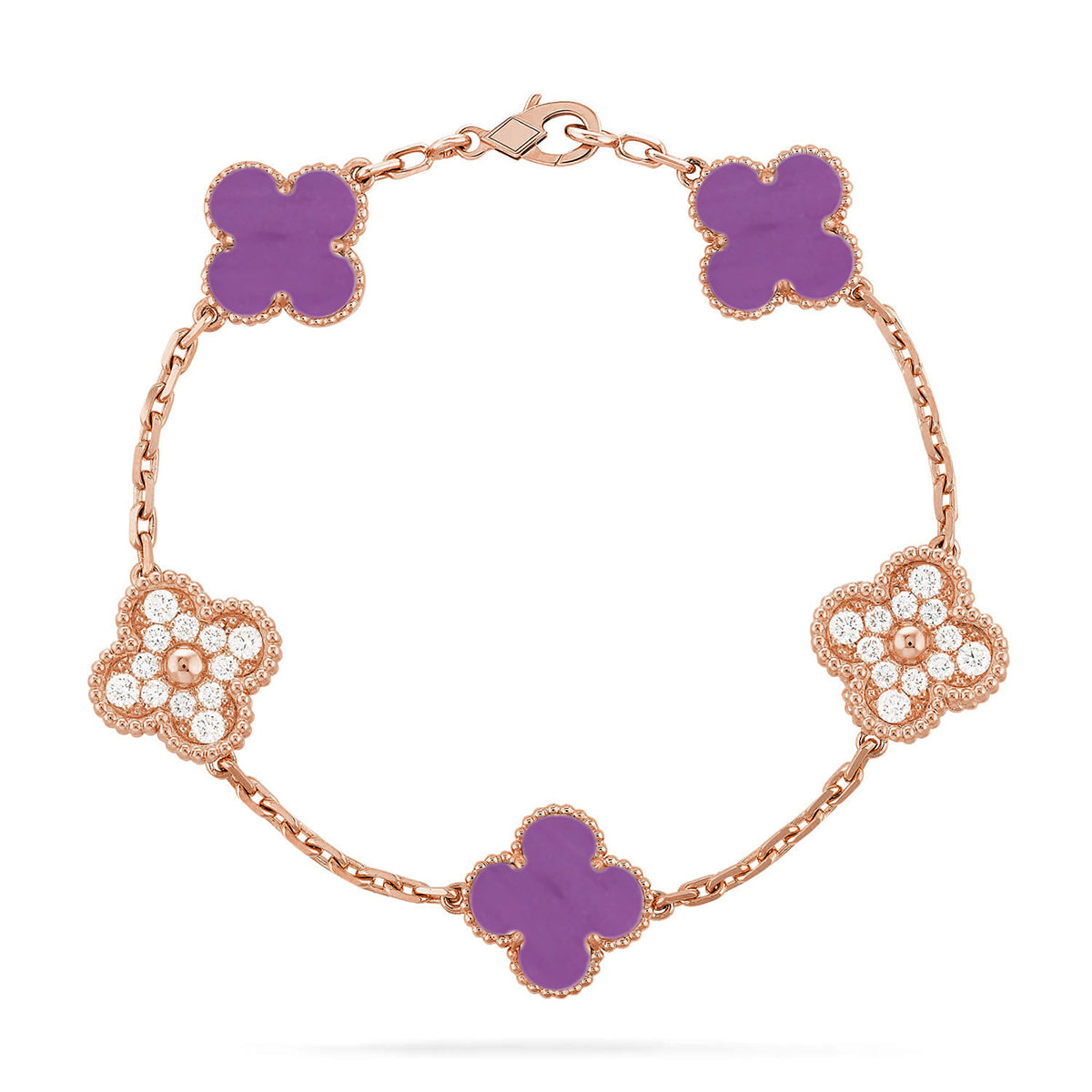[Revel Jewelry] CLOVER 5 MOTIF VIOLET BRACELET COLLECTION