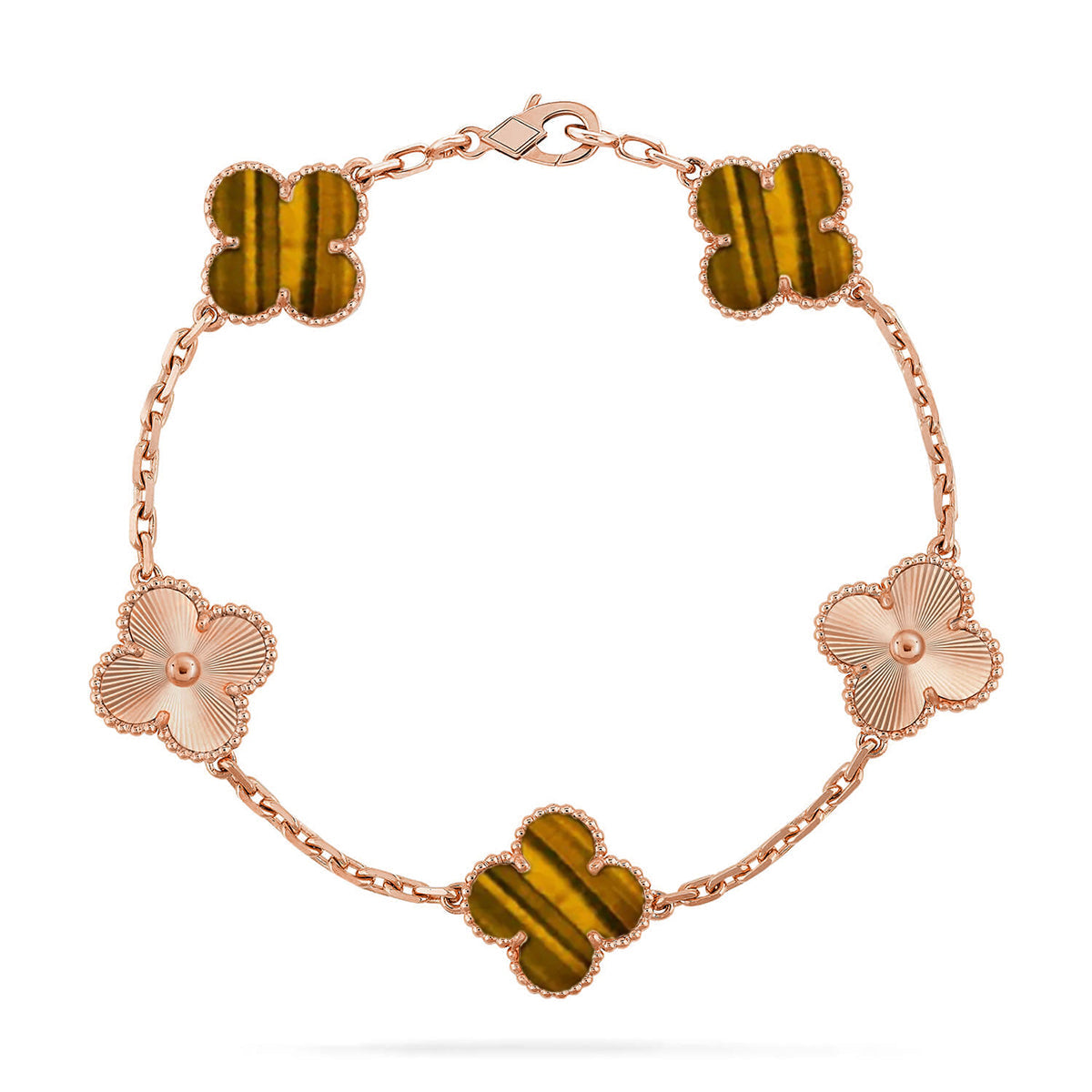 [Revel Jewelry] CLOVER 5 MOTIFS TIGER EYE BRACELET COLLECTION