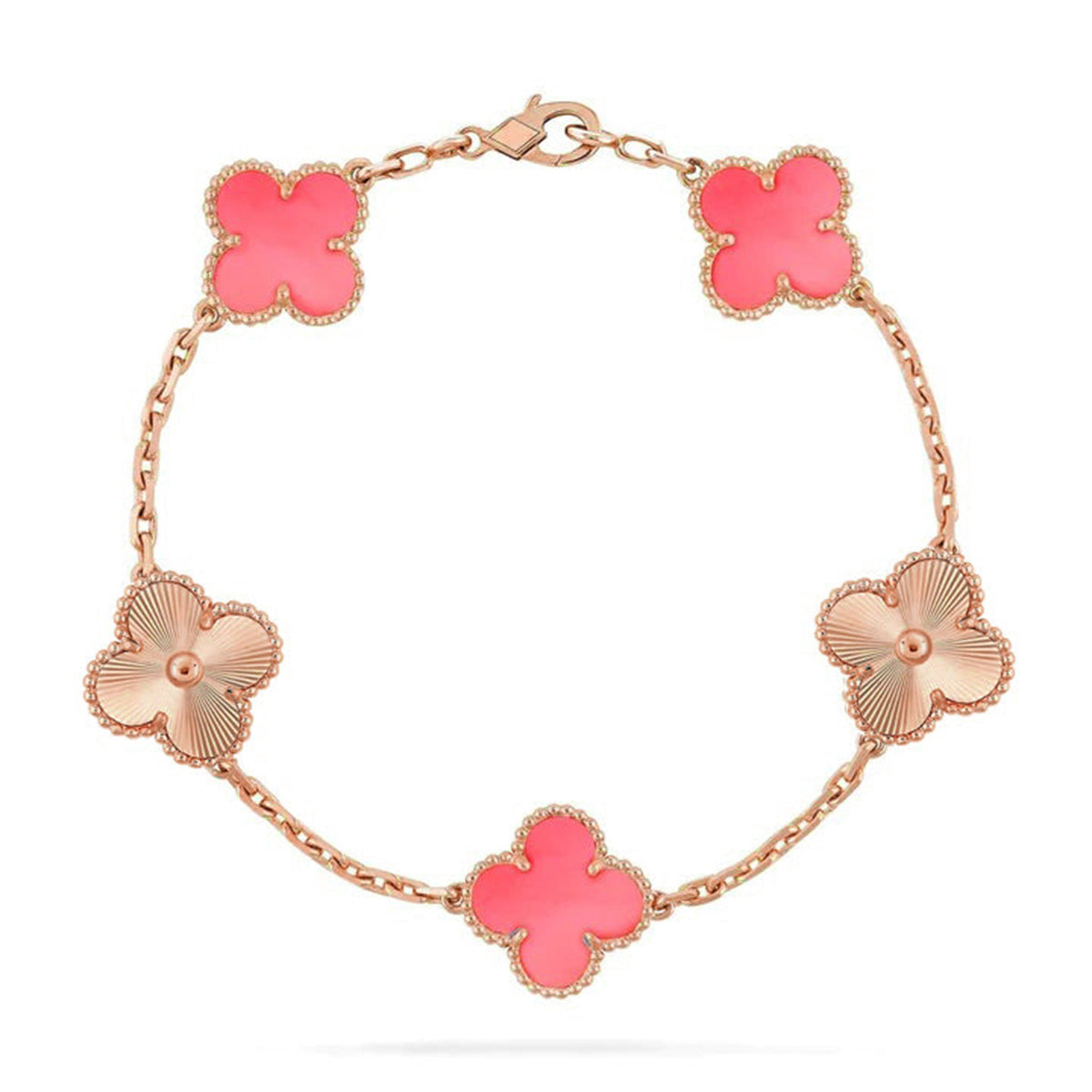 [Revel Jewelry] CLOVER 5 MOTIFS  PINK MOP BRACELET COLLECTION