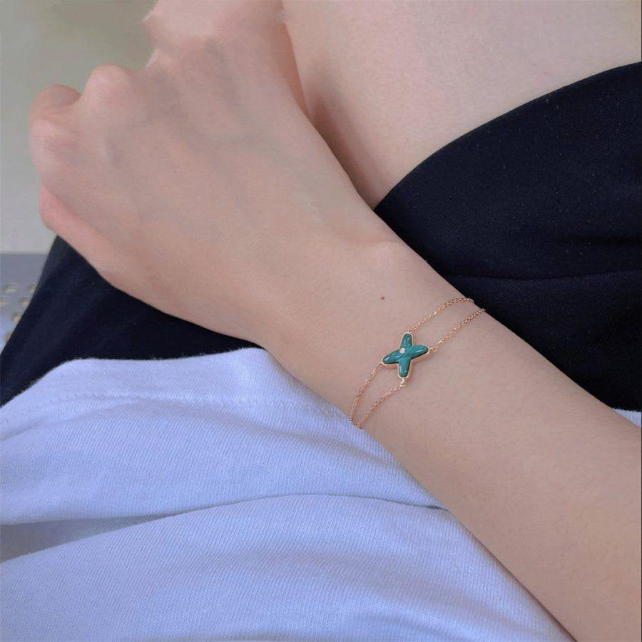 [Revel Jewelry]JEUX BRACELET MALACHITE PINK GOLD 1 DIAMOND