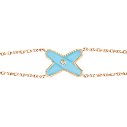 [Revel Jewelry]JEUX BRACELET TURQUOISE PINK GOLD 1 DIAMOND