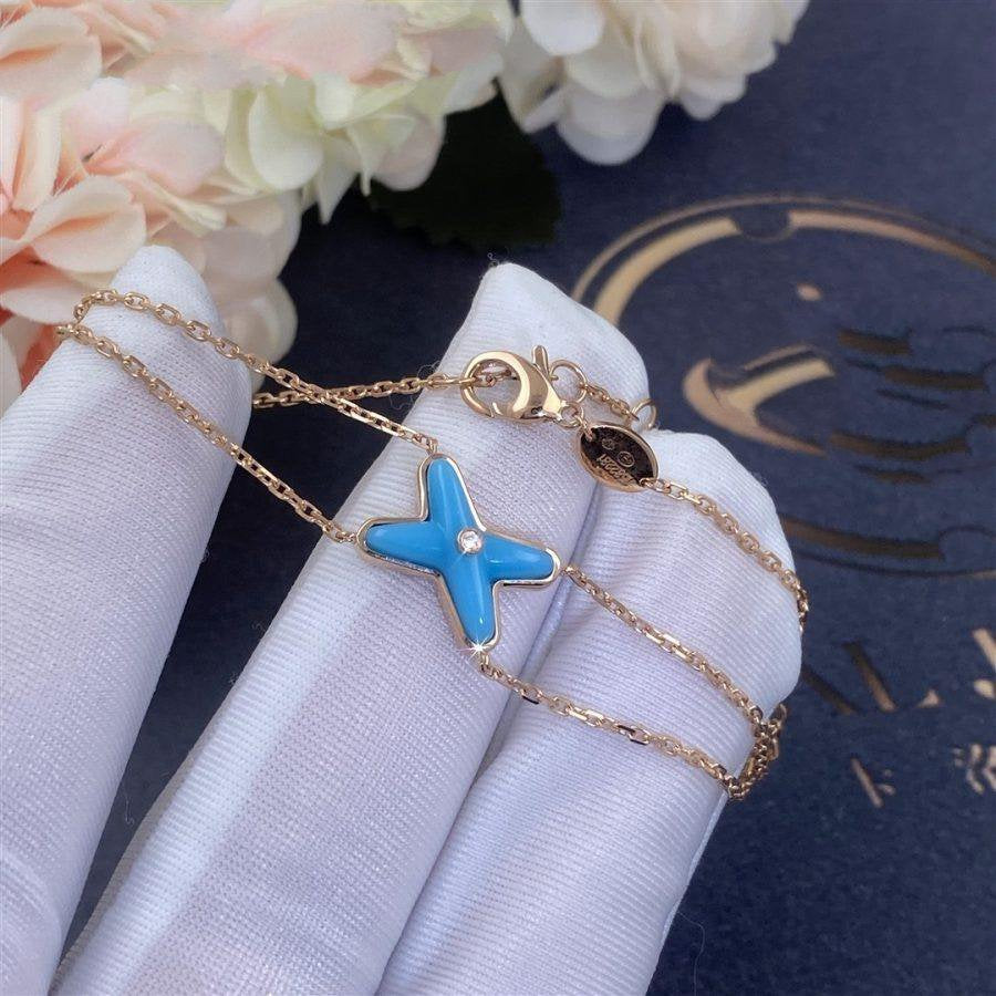[Revel Jewelry]JEUX BRACELET TURQUOISE PINK GOLD 1 DIAMOND
