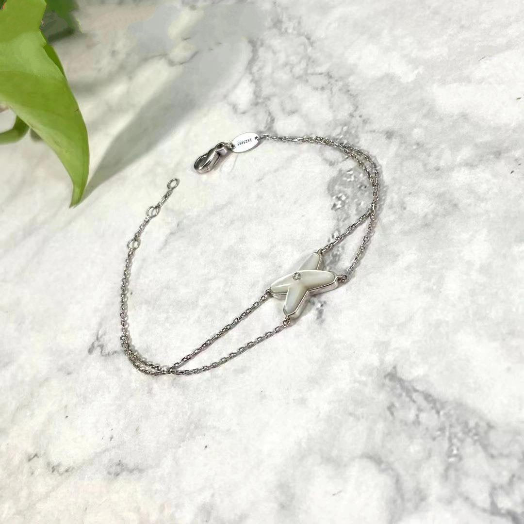 [Revel Jewelry]JEUX BRACELET WHITE MOP SILVER 1 DIAMOND