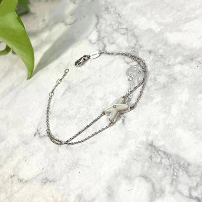 [Revel Jewelry]JEUX BRACELET WHITE MOP SILVER 1 DIAMOND