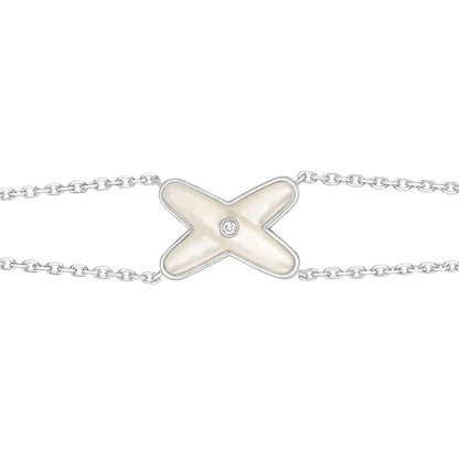 [Revel Jewelry]JEUX BRACELET WHITE MOP SILVER 1 DIAMOND
