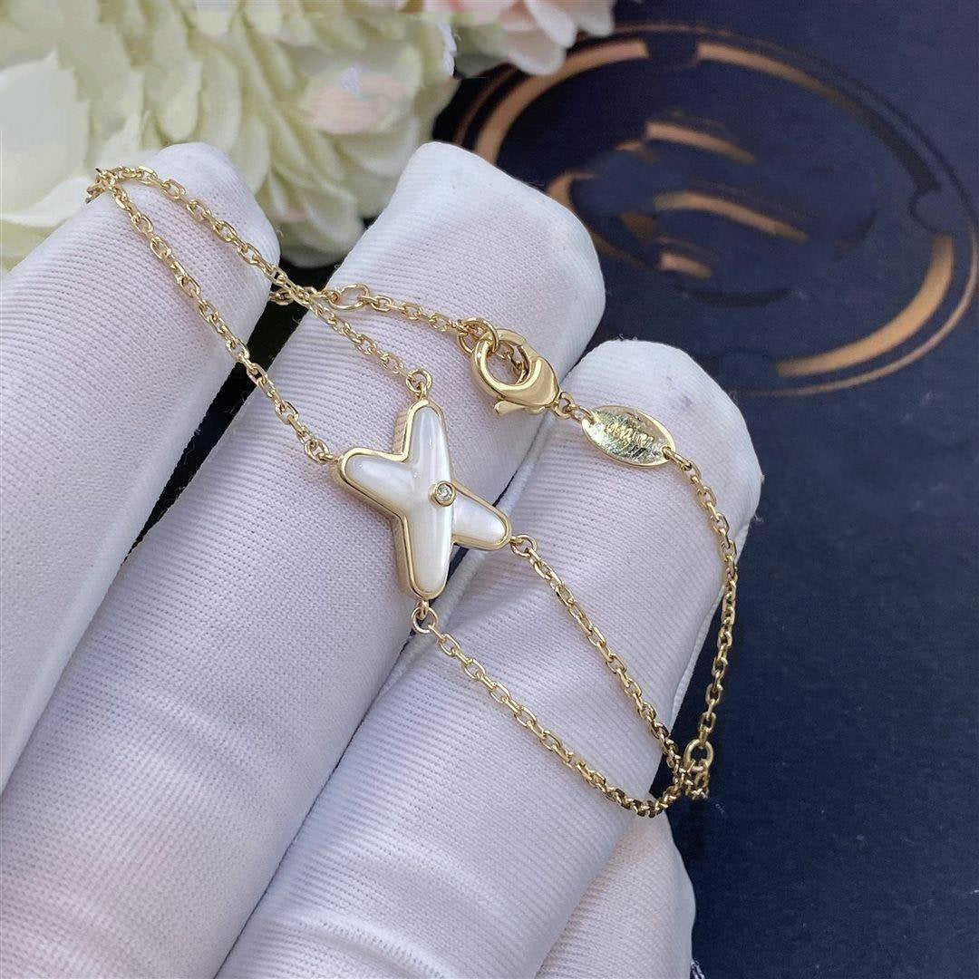 [Revel Jewelry]JEUX BRACELET WHITE MOP GOLD 1 DIAMOND