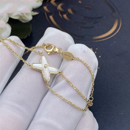 [Revel Jewelry]JEUX BRACELET WHITE MOP GOLD 1 DIAMOND