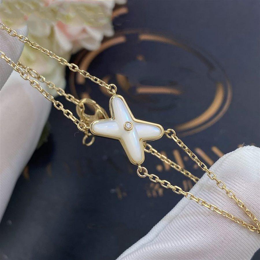 [Revel Jewelry]JEUX BRACELET WHITE MOP GOLD 1 DIAMOND