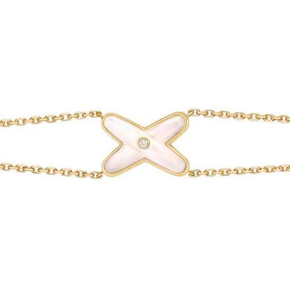 [Revel Jewelry]JEUX BRACELET WHITE MOP GOLD 1 DIAMOND