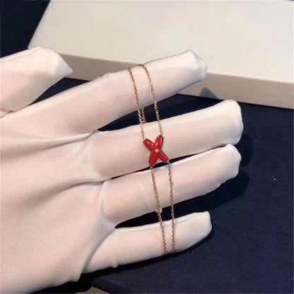 [Revel Jewelry]JEUX BRACELET CARNELIAN PINK GOLD 1 DIAMOND