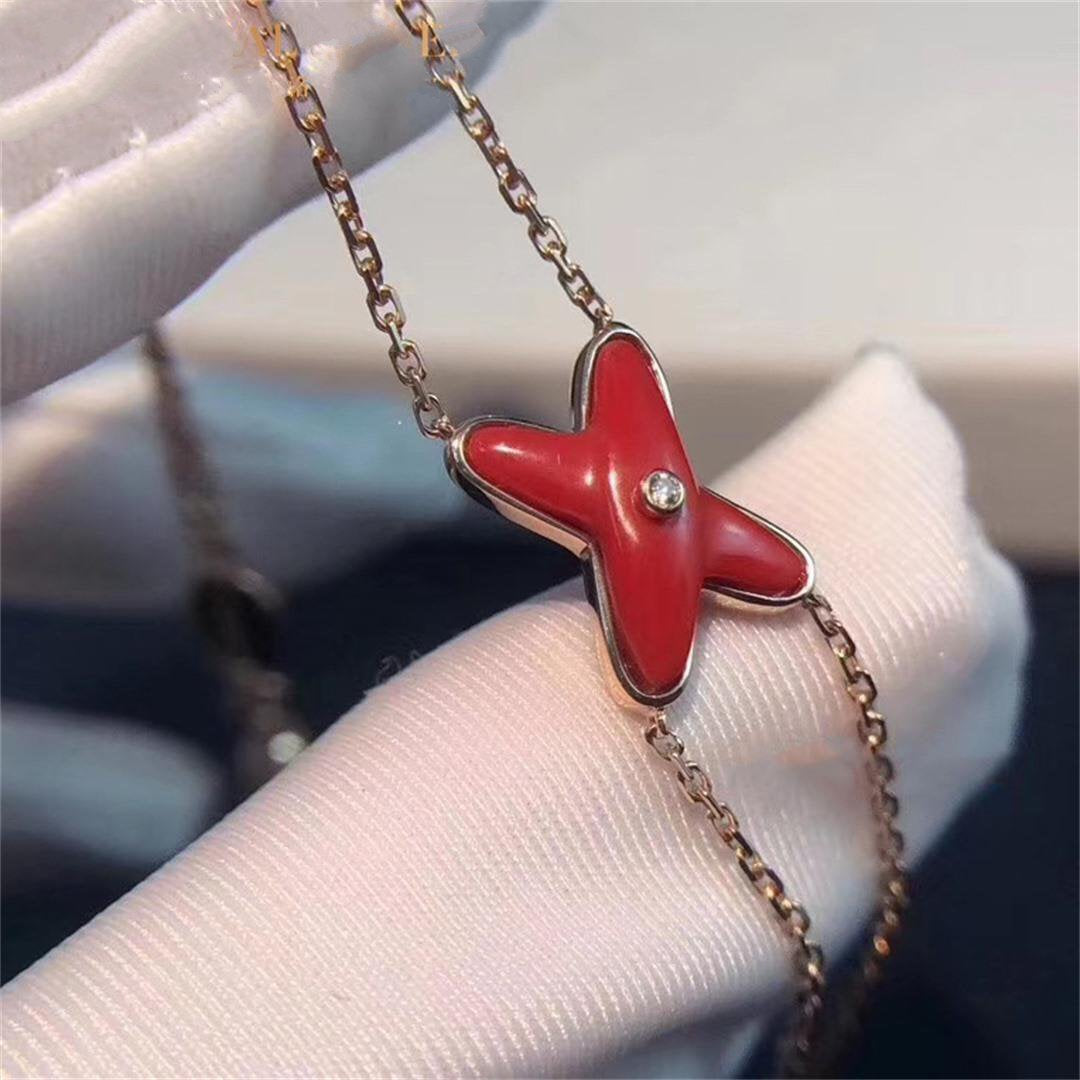 [Revel Jewelry]JEUX BRACELET CARNELIAN PINK GOLD 1 DIAMOND