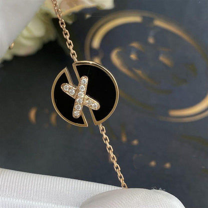 [Revel Jewelry]JEUX DE BRACELET ONYX PINK GOLD DIAMOND