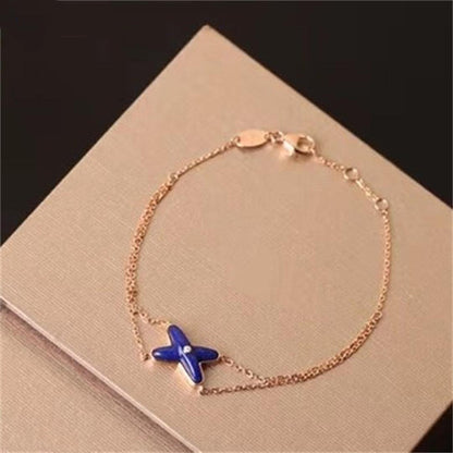 [Revel Jewelry]Hollow Design Four-Leaf Clover Flower Shape Bracelet
