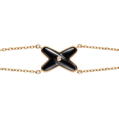 [Revel Jewelry]JEUX BRACELET ONYX PINK GOLD 1 DIAMOND