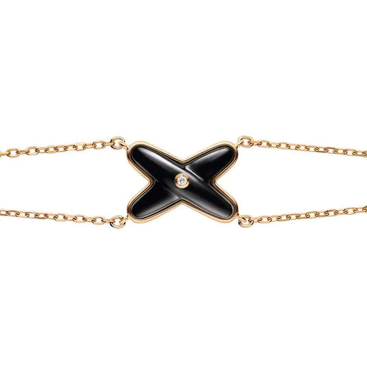 [Revel Jewelry]JEUX BRACELET ONYX PINK GOLD 1 DIAMOND