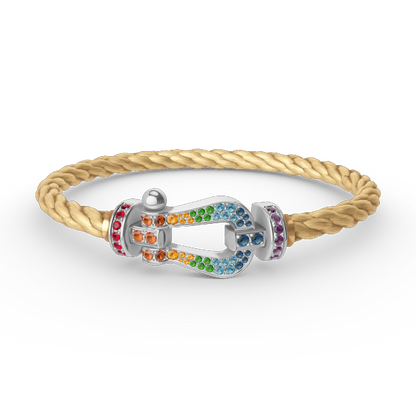 [Revel Jewelry]FORC LARGE HORSESHOE  COLORED DIAMOND BRACELET SILVER