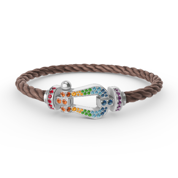 [Revel Jewelry]FORC LARGE HORSESHOE  COLORED DIAMOND BRACELET SILVER