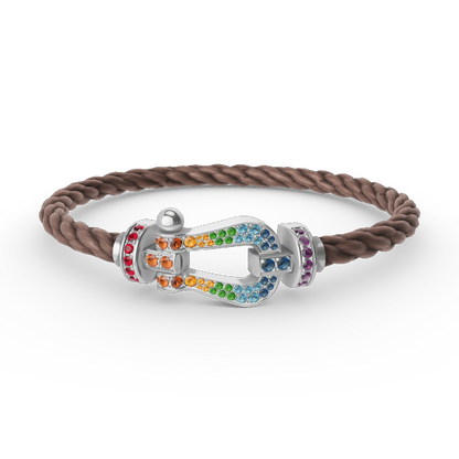 [Revel Jewelry]FORC LARGE HORSESHOE  COLORED DIAMOND BRACELET SILVER