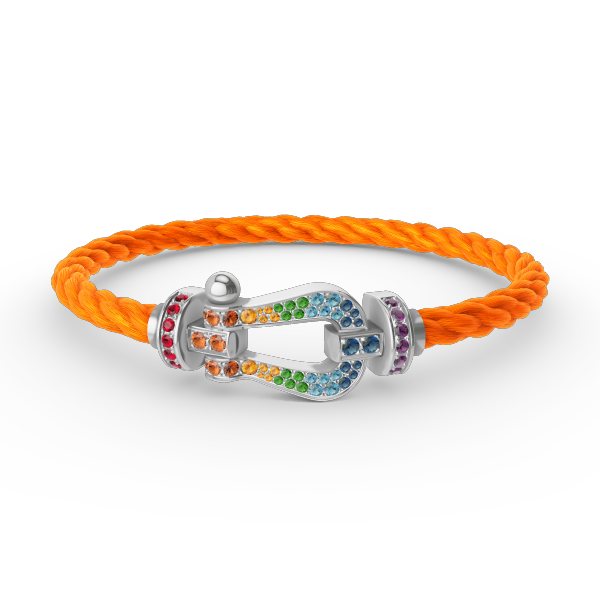 [Revel Jewelry]FORC LARGE HORSESHOE  COLORED DIAMOND BRACELET SILVER