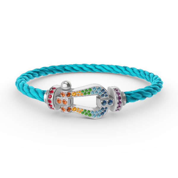 [Revel Jewelry]FORC LARGE HORSESHOE  COLORED DIAMOND BRACELET SILVER