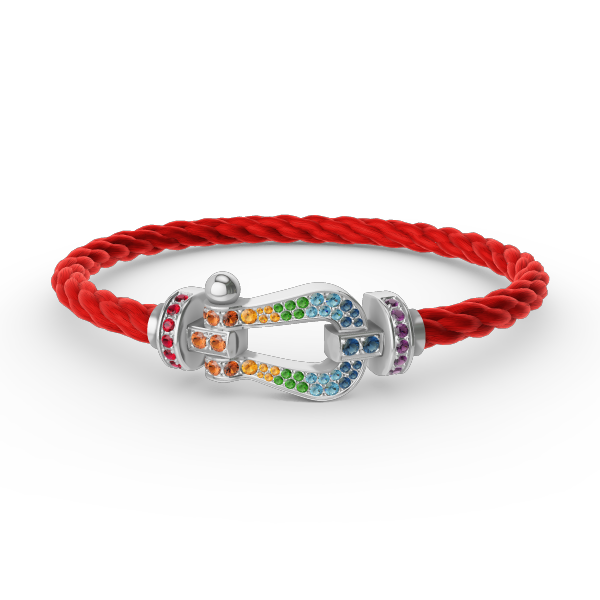 [Revel Jewelry]FORC LARGE HORSESHOE  COLORED DIAMOND BRACELET SILVER