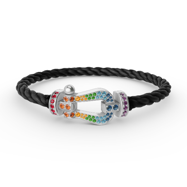 [Revel Jewelry]FORC LARGE HORSESHOE  COLORED DIAMOND BRACELET SILVER