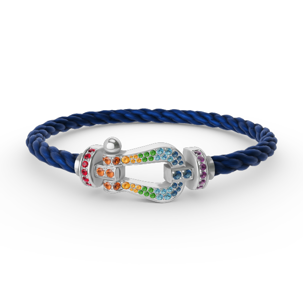 [Revel Jewelry]FORC LARGE HORSESHOE  COLORED DIAMOND BRACELET SILVER
