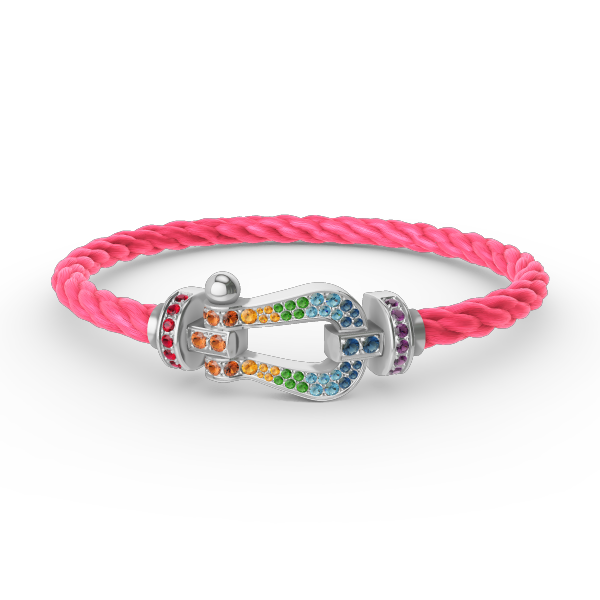 [Revel Jewelry]FORC LARGE HORSESHOE  COLORED DIAMOND BRACELET SILVER