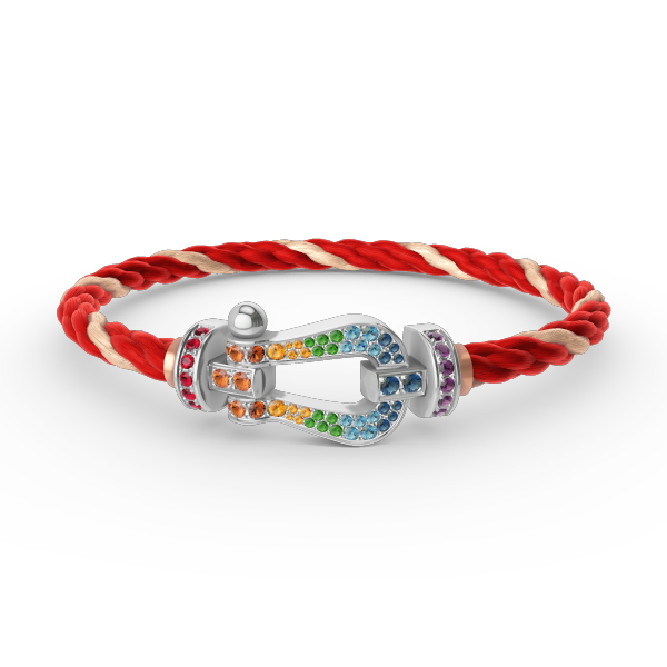 [Revel Jewelry]FORC LARGE HORSESHOE  COLORED DIAMOND BRACELET SILVER