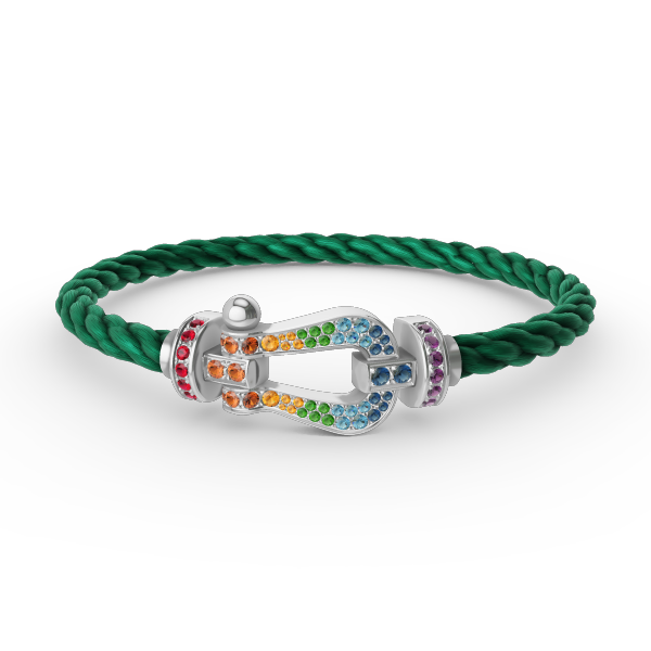 [Revel Jewelry]FORC LARGE HORSESHOE  COLORED DIAMOND BRACELET SILVER