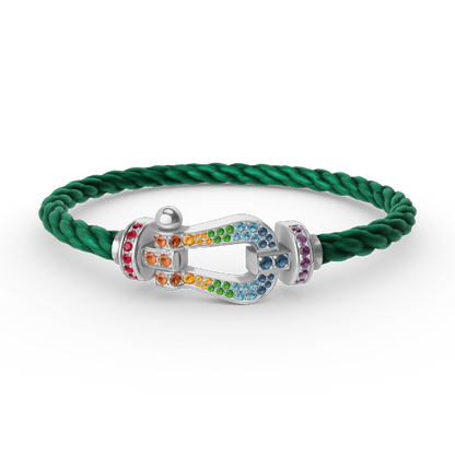 [Revel Jewelry]FORC LARGE HORSESHOE  COLORED DIAMOND BRACELET SILVER