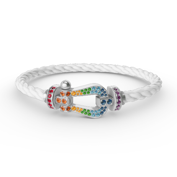 [Revel Jewelry]FORC LARGE HORSESHOE  COLORED DIAMOND BRACELET SILVER